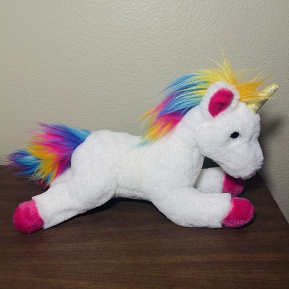 Aurora World Other - Aurora World White & Rainbow Unicorn Plush Toy "Violet" Fluffy Cute Fairy Dream